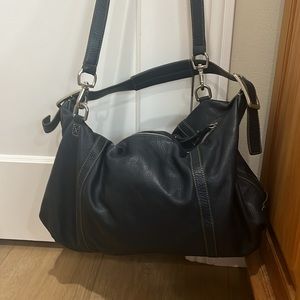 Cole Haan Navy Blue Leather Shoulder & Crossbody Messenger & Shoulder Bag